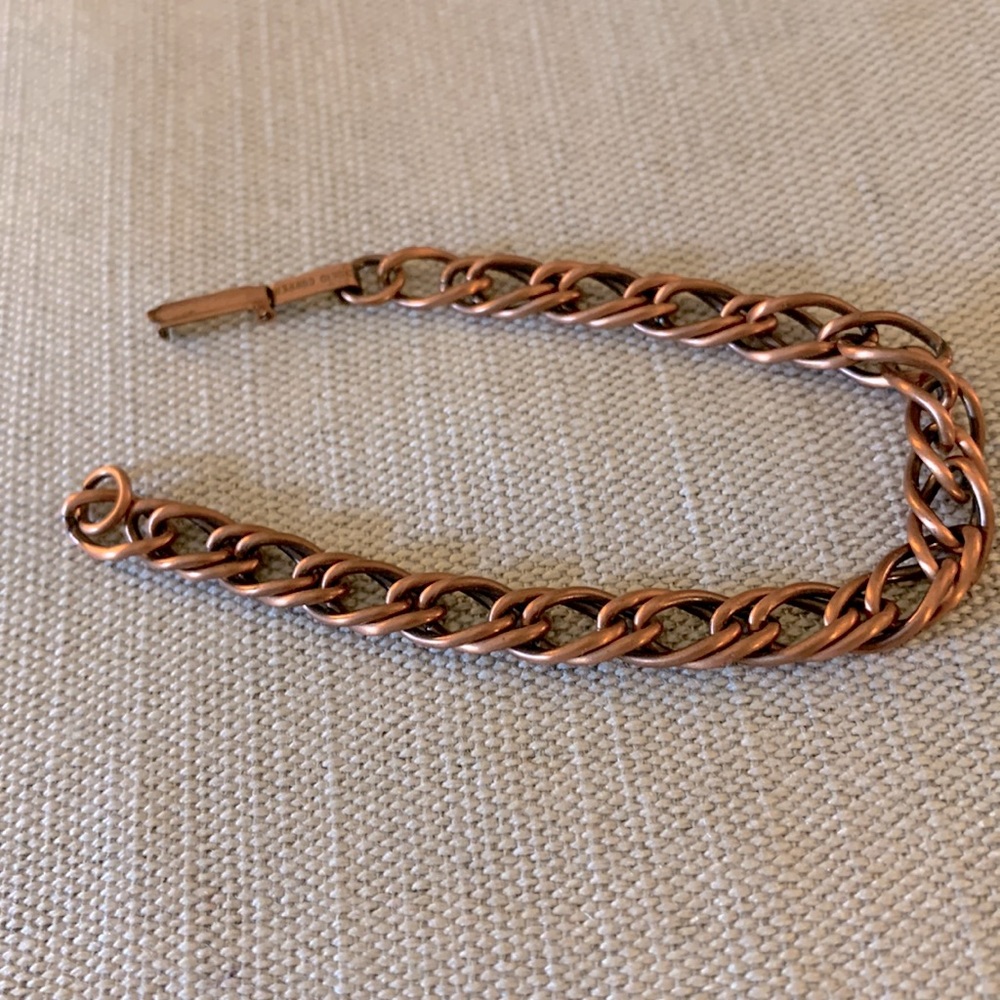 Vintage Solid Copper Bracket Double Link Style!! - image 2